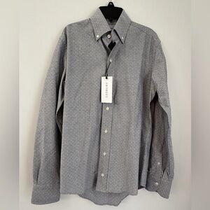 Ledbury The Leighton Oxford Pin dots Slim fit, Long Sleeve Dress Shirt Size S